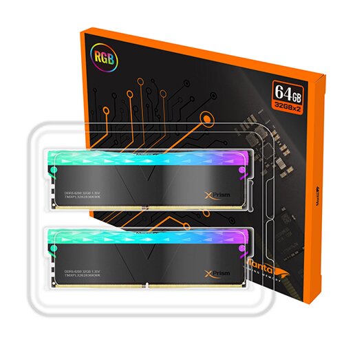 V-COLOR Manta XFinity RGB DDR5 32GB (16GBx2) 6400MHz XMP 3.0 and AMD EXPO CL32-38-38-80 1.40V RGB Gaming Desktop Upgrade RAM U-DIMM Memory Module - BLACK (TMXFL3264832KWK) V-COLOR Manta XFinity RGB DDR5 32GB (16GBx2) 6400MHz XMP 3.0 and AMD EXPO CL32-38-38-80 1.40V RGB Gaming Desktop Upgrade RAM U-DIMM Memory Module - BLACK (TMXFL3264832KWK)